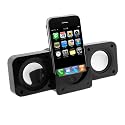 Black Portable Folding Stereo Speaker For Apple iPod Touch Ithouch Classic, Video, iPhone 1G 3G