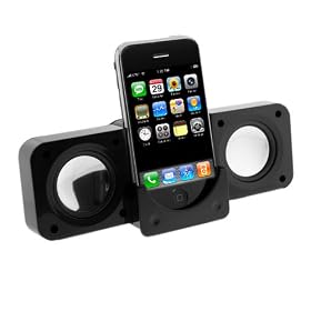 GTMax Black Portable Folding Stereo Speaker For Sandisk Sansa Clip Plus 4GB 8GB