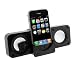 Black Portable Folding Stereo Speaker For Apple iPod Touch Ithouch Classic, Video, iPhone 1G 3G