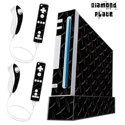 Nintendo Wii Console Skin - Diamond Plate Black