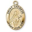12K Gold Filled Saint Therese Medal and 18-inch Chain
