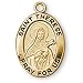 12K Gold Filled Saint Therese Medal and 18-inch Chain