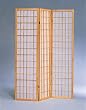 3-Panel Natural Color Wood Shoji Screen / Room Divider