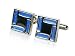 Geometric Blue Enamel Square Cufflinks Cufflinks with Presentation Box