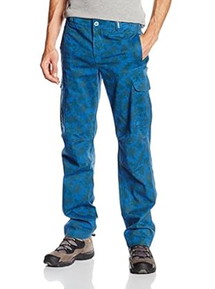 THINK PINK Pantalón Trekking Pantalone Uomo "Think Pink"Cargo Con Stampa Camou,Fit Regular,Sovratinto Lavato Enzimi (Azul)