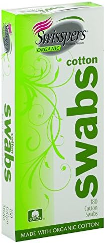 Swisspers Organics Cotton Swabs - 180 Count - Made with organic cotton