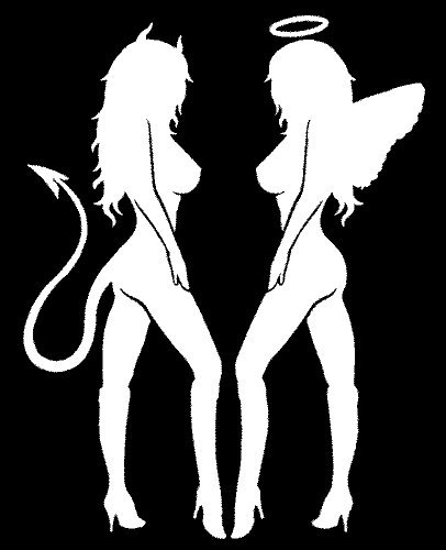 Skin Angel Devil Girl Sticker (Decal) #1 - 5.5'