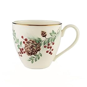 Lenox Wiliamsburg Boxwood and Pine Gold Banded Ivory China Cup by Lenox