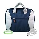 Amazon Kindle DX 2-Tone Tag Series Carrying Case ( Blue - Silver ) + White Rapid Kindle DX Car Charger + Live*Laugh*Love Wrist Band!!! (Kindle DX Not Included)