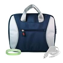 Amazon Kindle DX 2-Tone Tag Series Carrying Case ( Blue - Silver ) + White Rapid Kindle DX Car Charger + Vangoddy tm, Live*Laugh*Love wrist band!!! (Kindle DX Not Included)