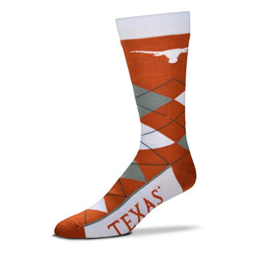 NCAA Texas Longhorns Argyle Unisex Crew Cut Socks - One Size Fits Most