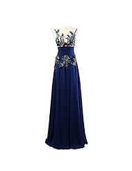 Chiffon Applique Sheer Beaded Ruched Evening Dress 