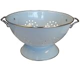 Calypso Basics 3 Quart Enamel On Steel Colander, Ice Blue