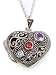Sterling Silver Marcasite Heart Locket with Gem Stones
