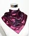 Chiffon/Satin Floral Print on Dark Purple - Silk Bandana 21"x21"