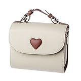 Towallmark(TM)Heart Leather Camera Case Bag For FUJIFILM Instax Mini8 8S 7s 25 50s 90 (Beige)