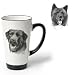 Porcelain Funnel Cup with Akita (Black and white, t inch)