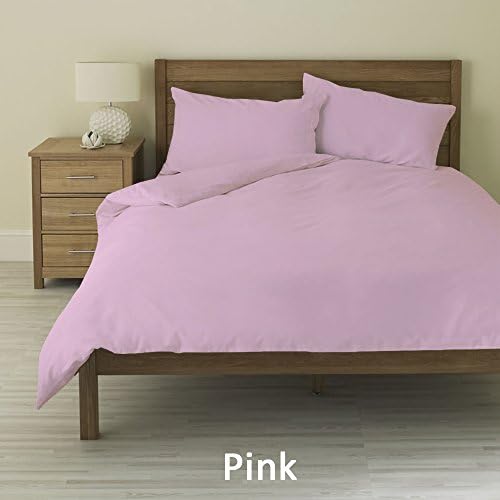 500-Thread-Count 1 Duvet Cover + 2 Pillow Shams 100% Egyptian Cotton Solid/Plain Comfortable Quilt Cover All Size &amp; Color (Twin / Twin XL , Pink)