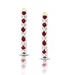 14kt Yellow Gold Diamond & Ruby J-Hoop Earrings (.10 cttw, I1, H-I)
