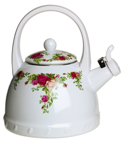 Royal Albert Old Country Roses Teakettle with Whistle Royal Albert Old Country Roses Teakettle with Whistle