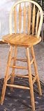 29"H Arrow Back Windsor Bar Stool with Swivel Seat in All Natual Finish