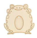 【ノーブランド 品】白ベース 木材 ピクチャーフォト フレーム 子供 手 DIY カエル形