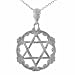 Sterling Silver Large Star of David Pendant within a Circle