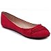 Ollio Women's Shoe Decorative Pleat Casual Faux Suede Ballet Comfort Flat