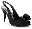 Platino "Ava" Ladies Satin Looped Bow Evening Sandal - Black
