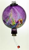 Kitras Art Glass - Art Nouveau Hand Blown Glass Hummingbird Feeder - Purple