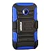 ASHIELD Ultra Shock&Drop-Proof Military LevelArmy-Grade Protective Hard Rugged Hybrid Slim Defender Case and Holster for For MOTOROLA MOTO E 2014 (Not For 2nd Gen Moto E 2015)- Extremly Dual layer Case with 360 Degrees Swivel Ring Kickstand and Rugged Holster