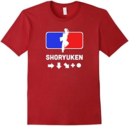 Men's Shoryuken Tshirt - Old School Video Game Shirt XL Cranberry