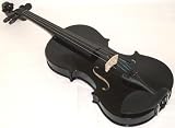 Violin Glossy Solid Black - Full Size 4/4 with Accessories and Case