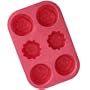 SiliconeZone Flower Mini Cake/Muffin Pan, Pink