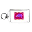 Keychain with tapestries, purple, babirusa, animal