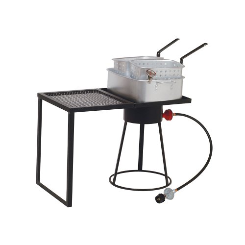 King Kooker Outdoor Cooker with Shelf and Fry Pan