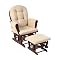 Storkcraft Hoop Glider and Ottoman- Cherry/ Beige