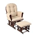 Stork Craft Hoop Glider and Ottoman Cushion in Cherry/Beige