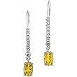 14K White Gold Citrine and Diamond Earrings