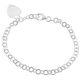 Sterling Silver Heart Charm Bracelet