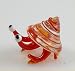Hermit Crab Glass Miniature figurine 1 inch Red with red swirl