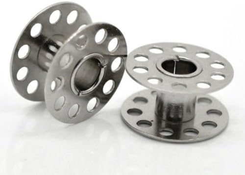 120pcs Metal Bobbin Silver Tone Sewing Machine Bobbin Storage Bobbin Box 21mmx11mm