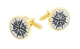 JJ Weston compass rose cufflinks with presentation box. Made in the USA