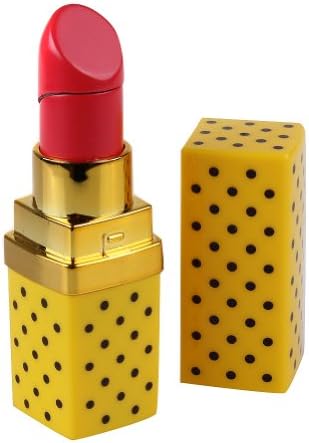 Nsstar Cool Fashion Sexy Refillable Lipstick Polka Dot Shape Design Smoke Cigar Tobacco Flame Cigarette Cigar Lighter (Yellow)