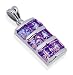 6 Princess Amethyst Gemstone Pendant 925 Silver charm