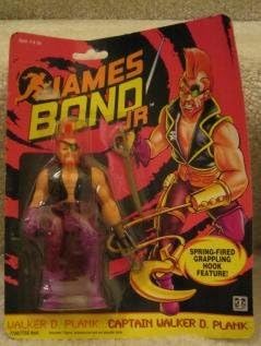 1991 JAMES BOND JR -CAPTAIN WALKER D. PLANK SPRING-FIRED GRAPPLING HOOK FEATURE CHANGE FIGURE