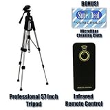 Wireless Remote Control (Nikon ML-L3 Replacement) And 57 Full Size Tripod for Nikon D3000 & Nikon D5000 Digital SLR Camera