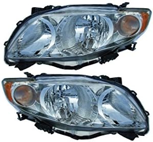 09-10 Toyota Corolla Headlights Headlamps Pair Set Direct Replacement