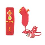 Mini Controller Set / Pack for Nintendo Wii Game Console - Remote and Nunchuck (red) - by Z-Joy