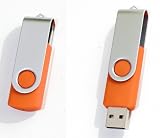Premium Metal/Orange Swivel USB 8 GB